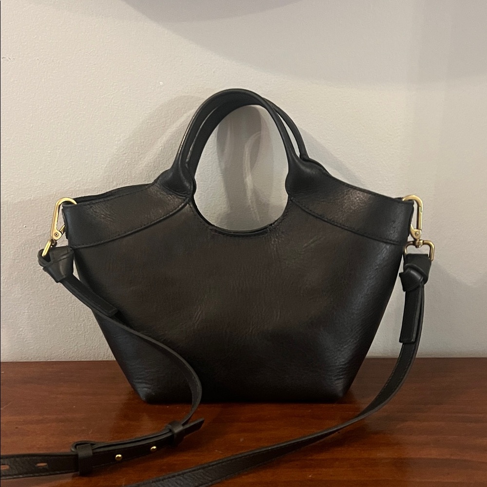 Madewell Black Crossbody Bag with Gold Accents